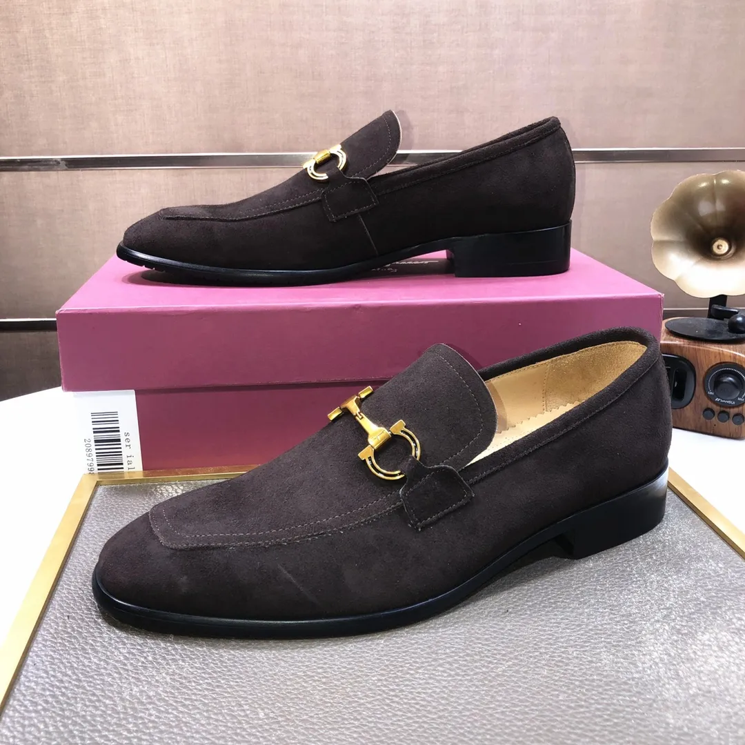 Men's shoes 💰500💰 [Ferragamo/Ferragamo] The latest model in the counter. Original imported high-quality cowhide with open sides + imported 🐂 water-dyed cowhide lining + original luxury metal buckle + original combination outsole. Comparison without pressure 38--45 (45 is custom-made and cannot be returned or exchanged)